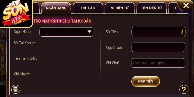 Nạp Rút Tiền sunwin 2 Gửi tiền vào tài khoản Sunwin